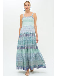 Oliphant Strappy Floral Medallion Maxi Dress