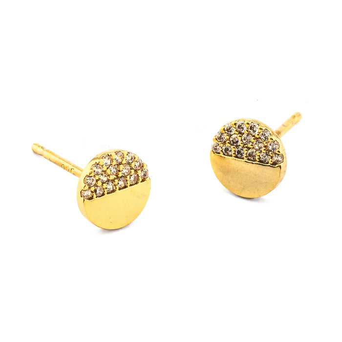 Tai Stud Earrings - Gold - CE-3 Circle