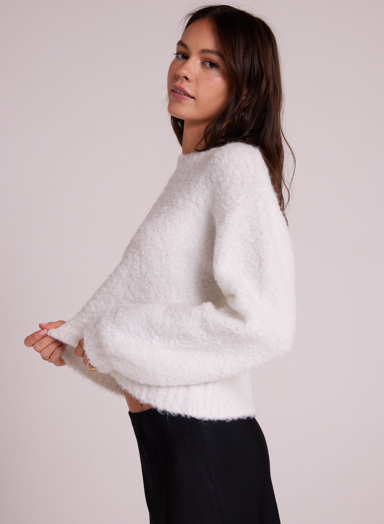 White cropped hotsell fluffy jumper