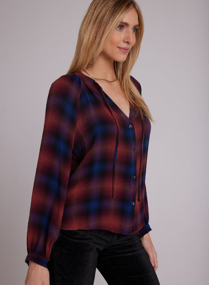 Bella Dahl Plaid Raglan Button Down