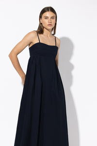 Lusana Empire Poplin Midi Dress