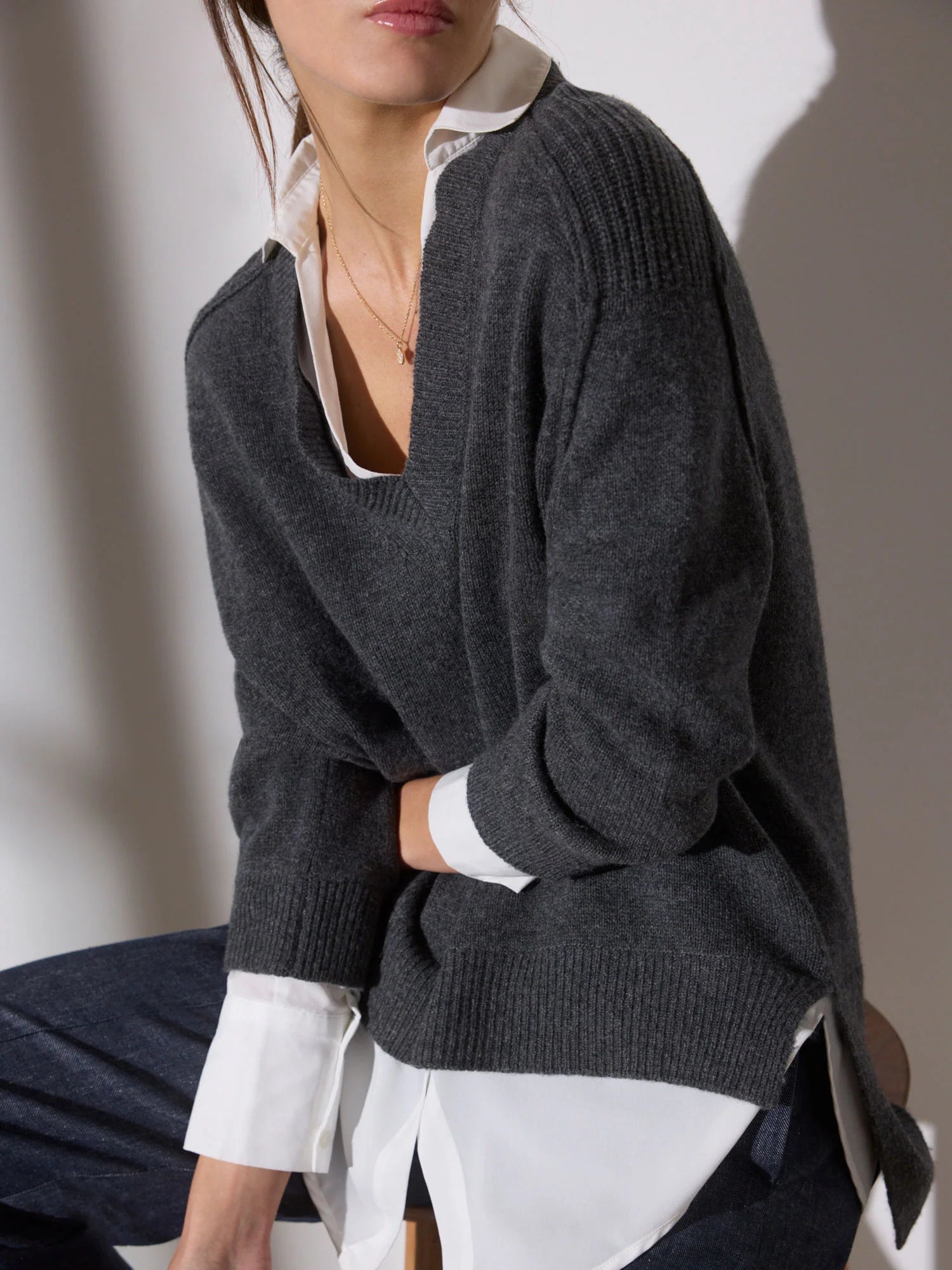Brochu Walker V Neck Layered Pullover Shop Chou Chou
