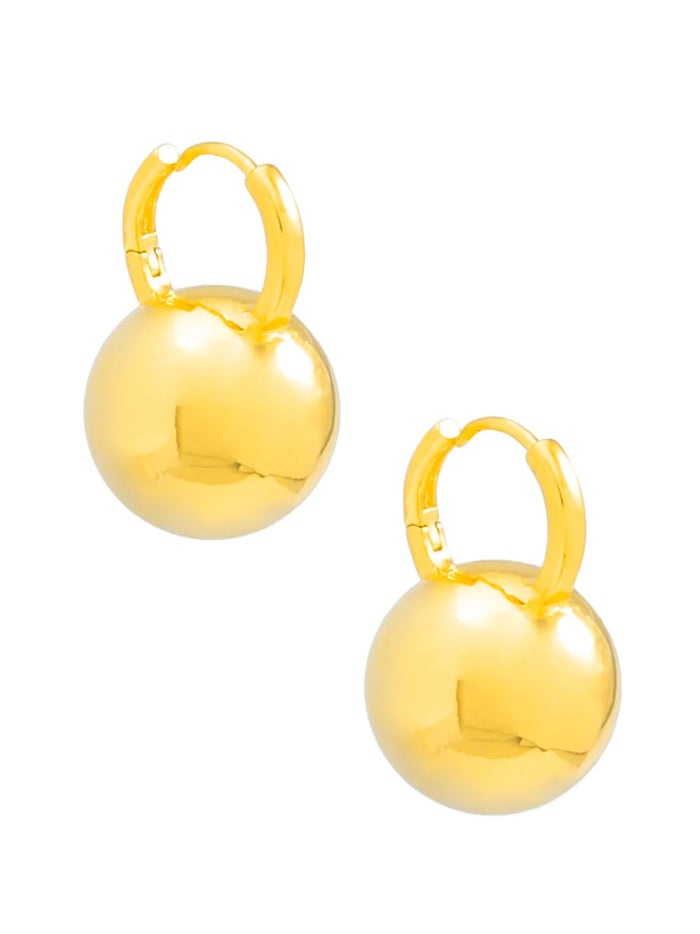 RHO Jewelry Gold Ball Huggie Earring