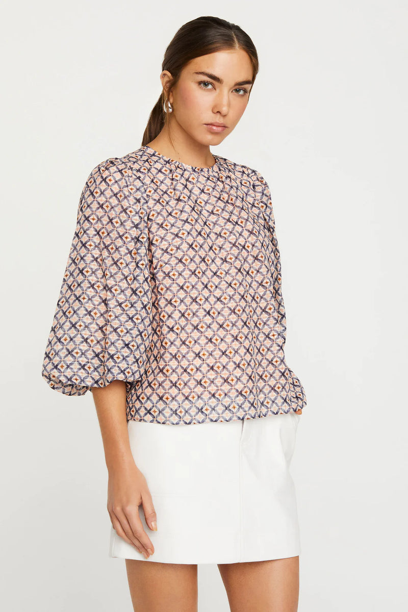 Marie Oliver Harly Lattice Print Top