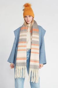 Look by M Pastel Stripe Grunge Scarf