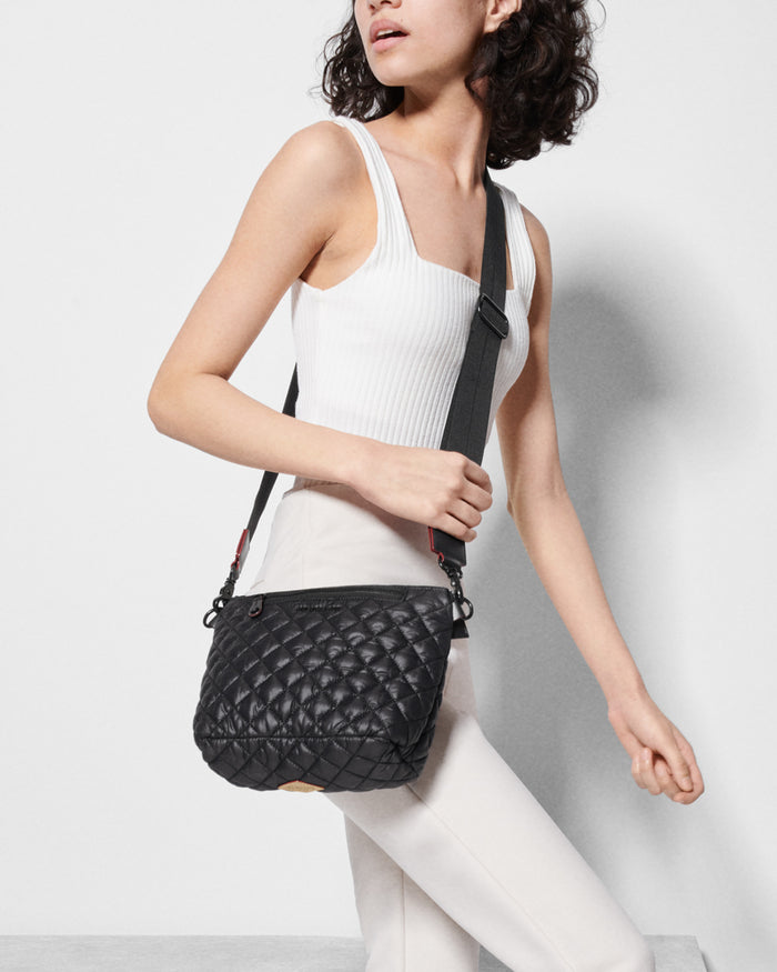 Parker Deluxe Quilted Crossbody Bag in Black