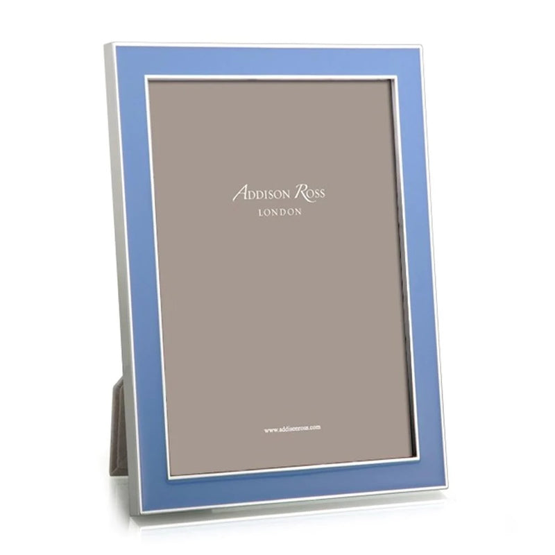 Addison Ross Silver Trim Periwinkle Blue Enamel Picture 4 x 6 Frame