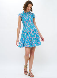 Oliphant Smocked Flirty Mini Dress