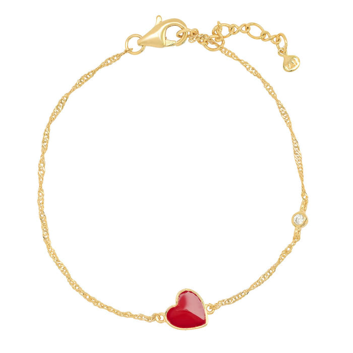 Tai Chain Bracelet with Enamel Heart