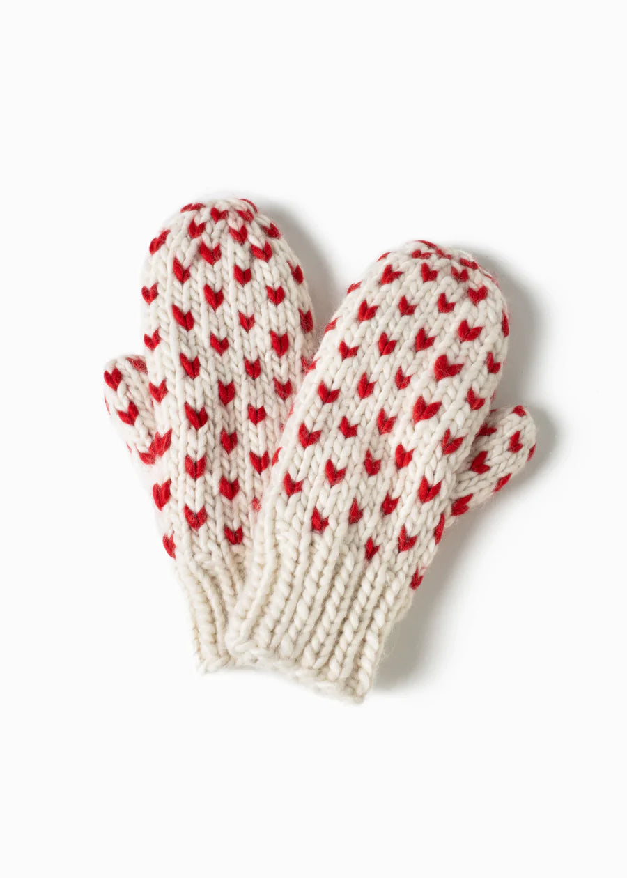 Look by M Little Hearts Fair Isle Mittens