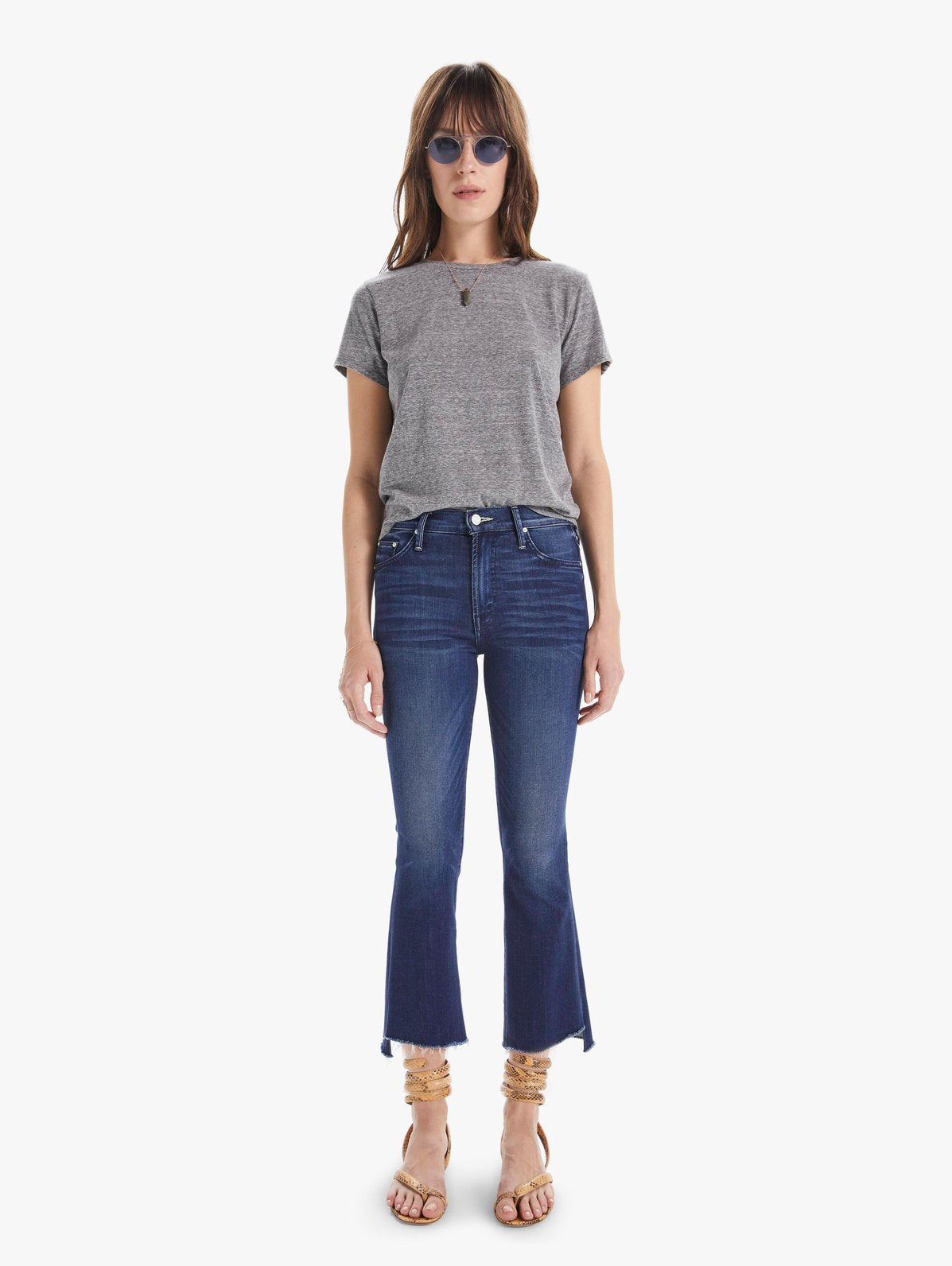 Mother Denim Insider Crop Step Fray Tongue in Chic – Shop