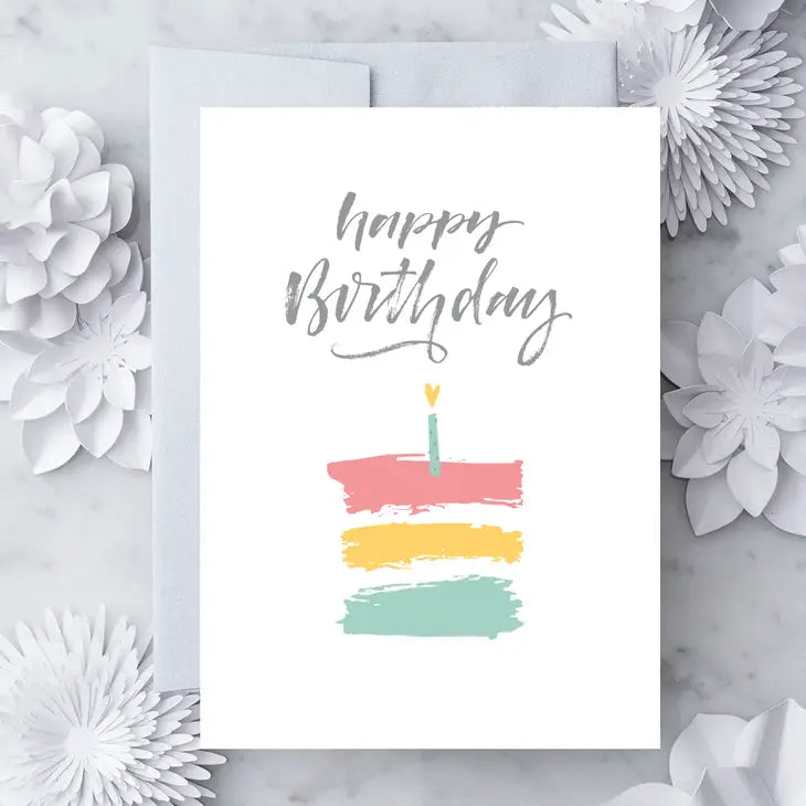 Design with Heart Happy Birthday Cake Card