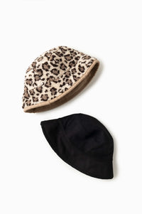 Look by M Leopard Reversible Buckey Hat