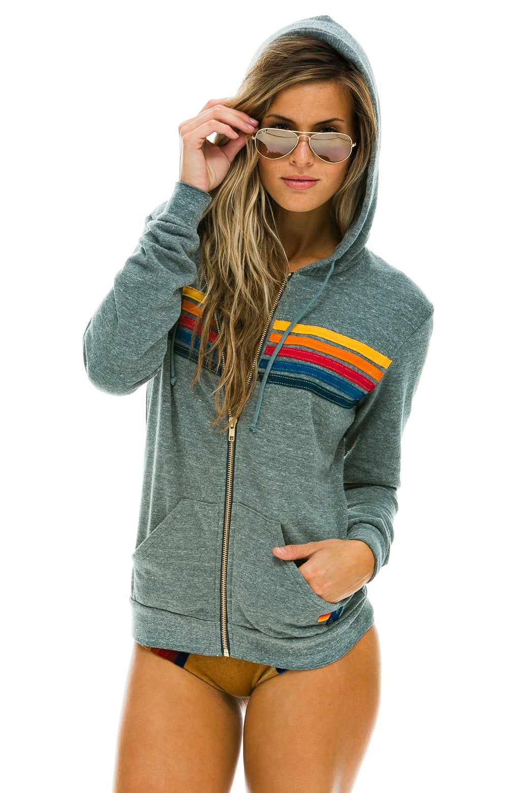 Aviator Nation 5 Stripe Zip Hoodie – Shop Chou Chou