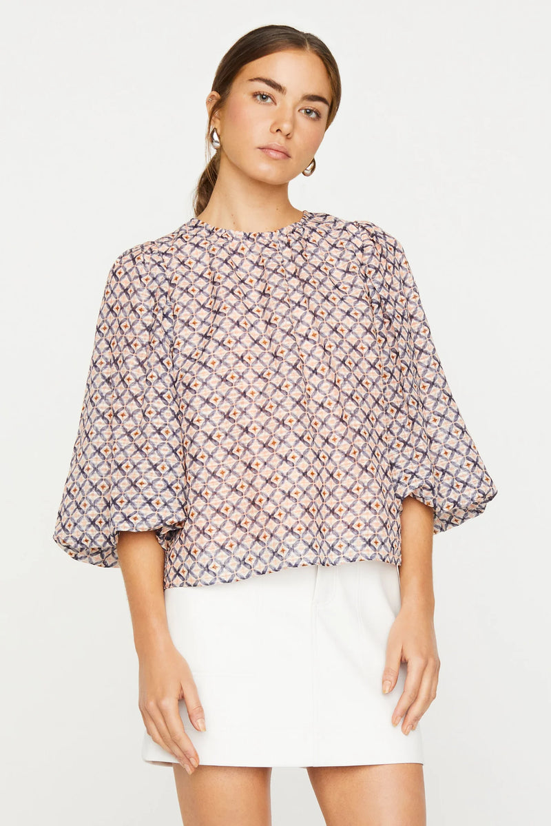 Marie Oliver Harly Lattice Print Top