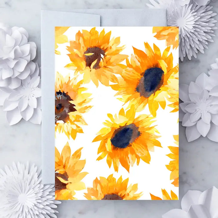 Design With Heart Watercolor Sunflowers Greeting Card